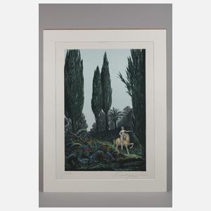 Ernst Fuchs, Mädchen mit Einhorn