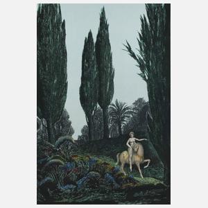 Ernst Fuchs, Mädchen mit Einhorn