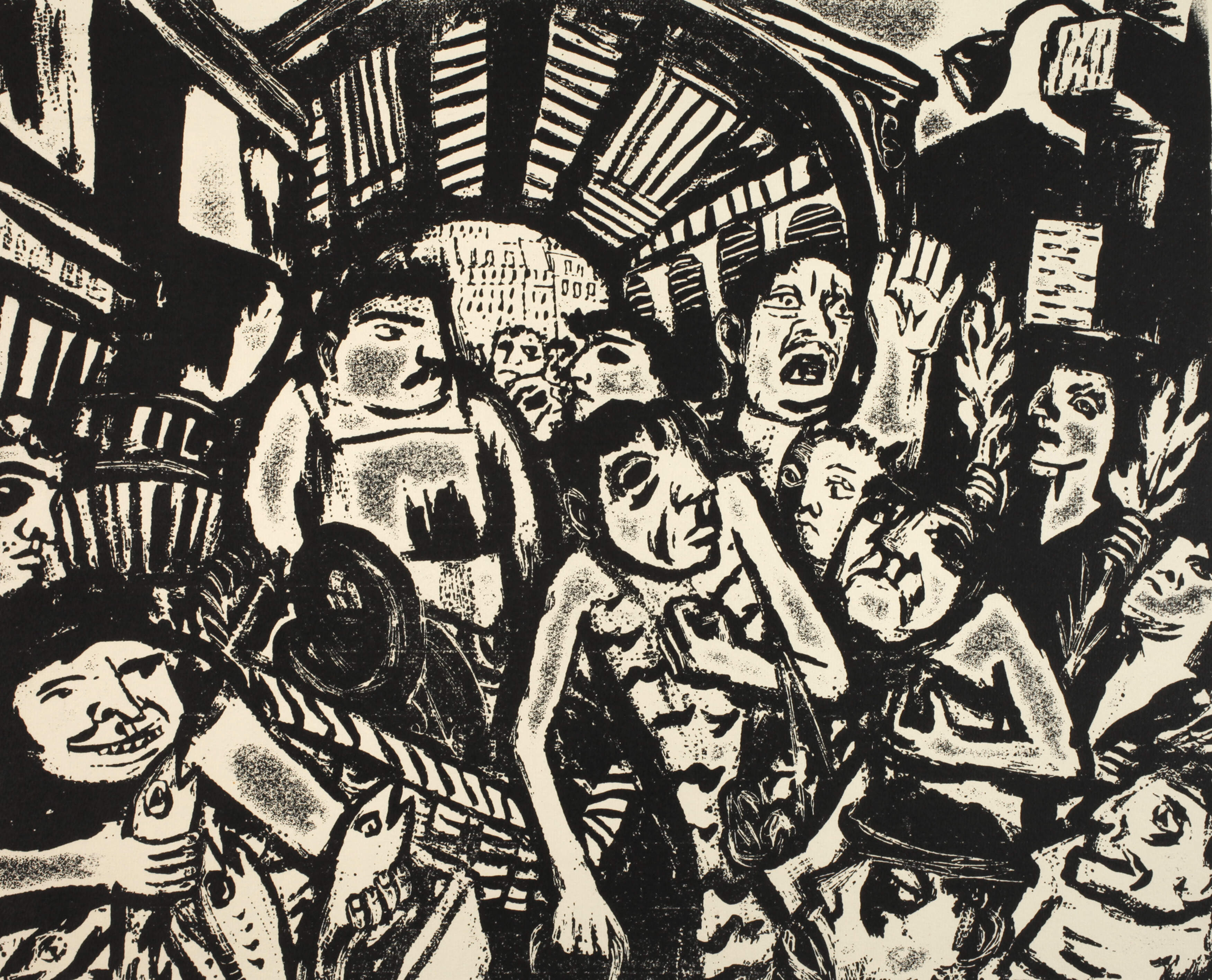 Karl Hubbuch, "In den Markthallen von Paris"