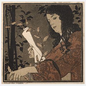 Koloman Moser, Lesendes Mädchen