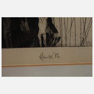 Konvolut gerahmte Graphik aus der DDR