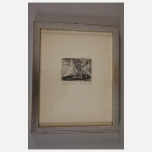 Konvolut gerahmte Graphik aus der DDR