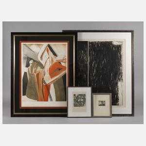 Konvolut gerahmte Graphik aus der DDR