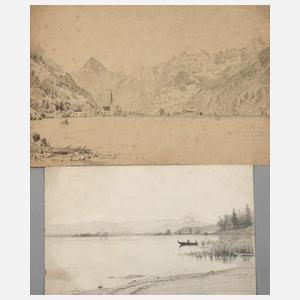 Johannes B. Duntze, attr., Paar Zeichnungen