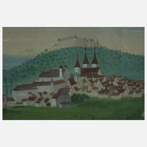 Michael Fleischmann, attr., Ansicht von Ellwangen