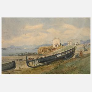 S. Koenig, Fischerboote an südlicher Küste