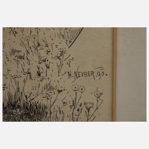 Hermann Neuber, Drei Federzeichnungen