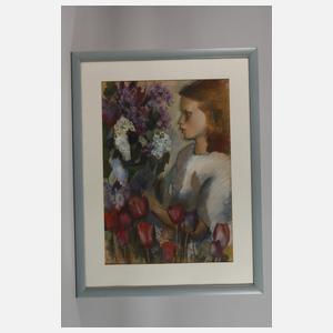 Otto Herbig, Mädchen mit Sommerblumen