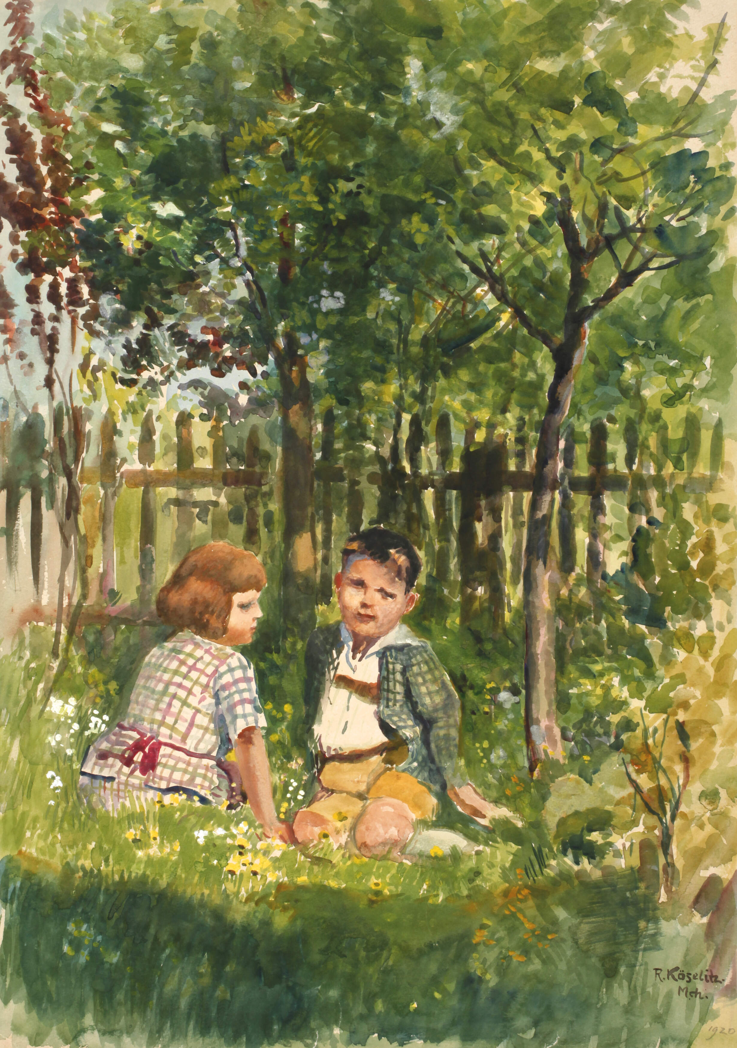 Rudolf Köselitz, Geschwister im Garten