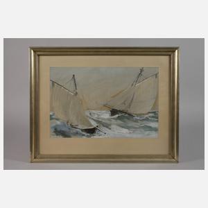 Georg Romin, Segelboote auf hoher See