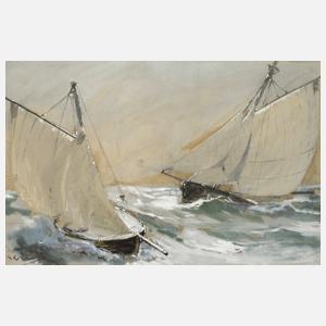 Georg Romin, Segelboote auf hoher See