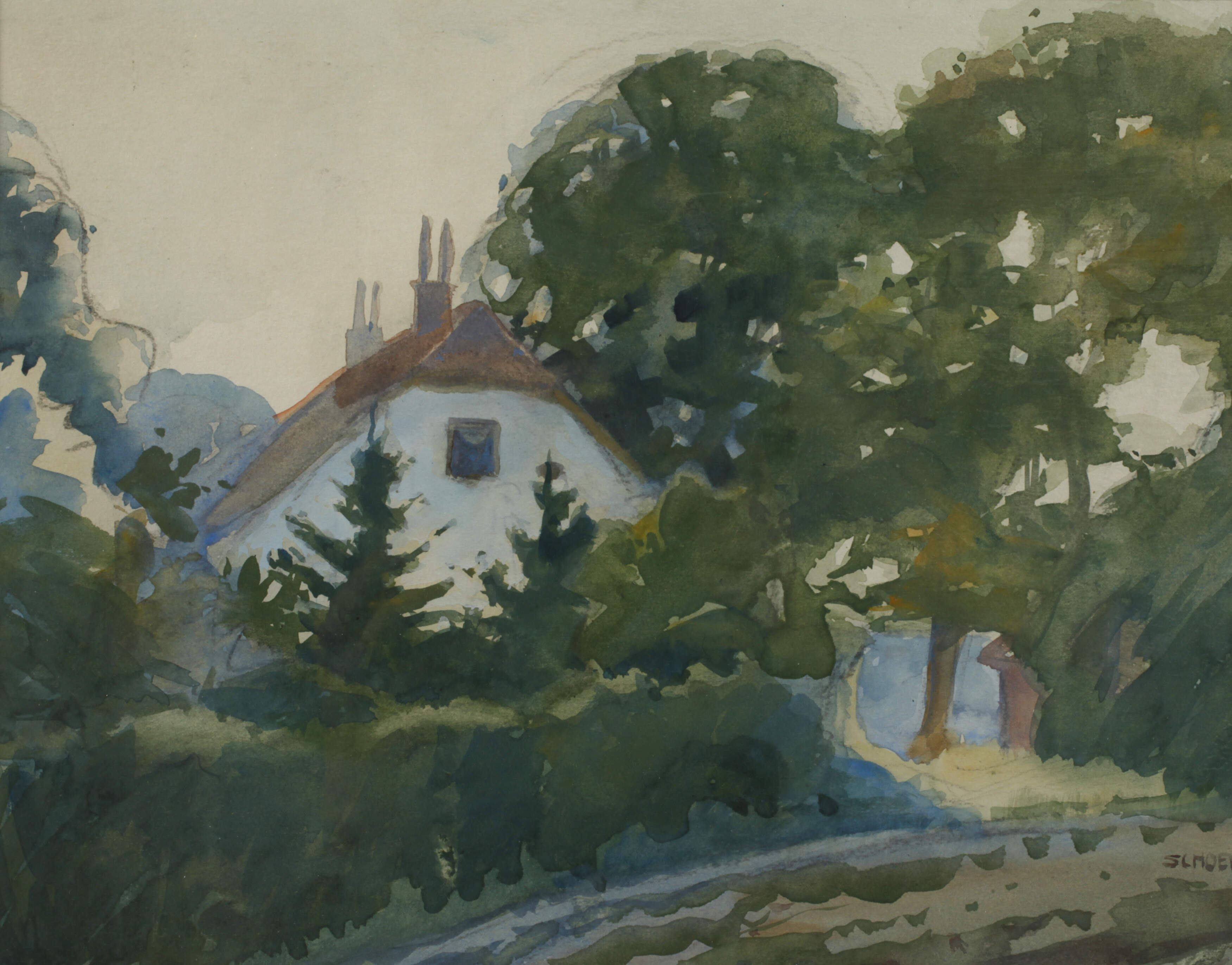 Fritz Schoen, attr., "Straße in Rauschen"