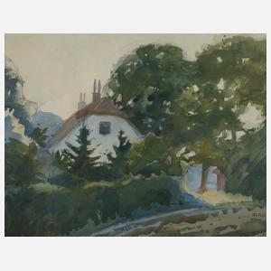 Fritz Schoen, attr., "Straße in Rauschen"