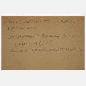 Carl Schmitz-Pleis, Landschaft mit Brücke