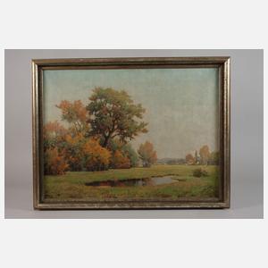 Johannes Berger, "Herbstwald am Dorf"