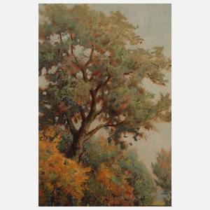 Johannes Berger, "Herbstwald am Dorf"