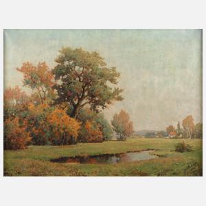 Johannes Berger, "Herbstwald am Dorf"