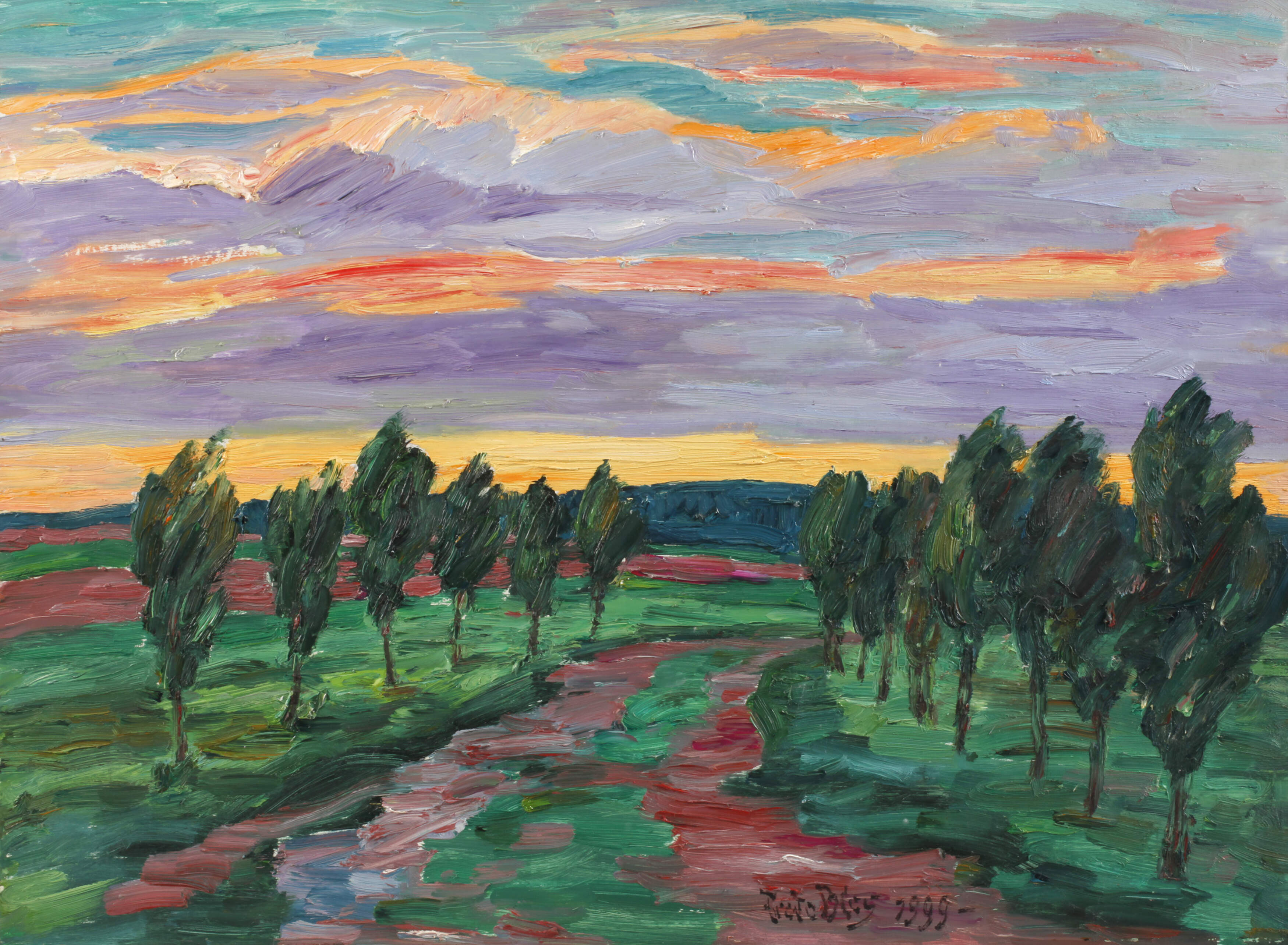 Fredo Bley, "Landschaft im Abendlicht"