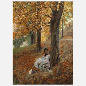 Oskar Bluhm, Liebespaar im herbstlichen Park