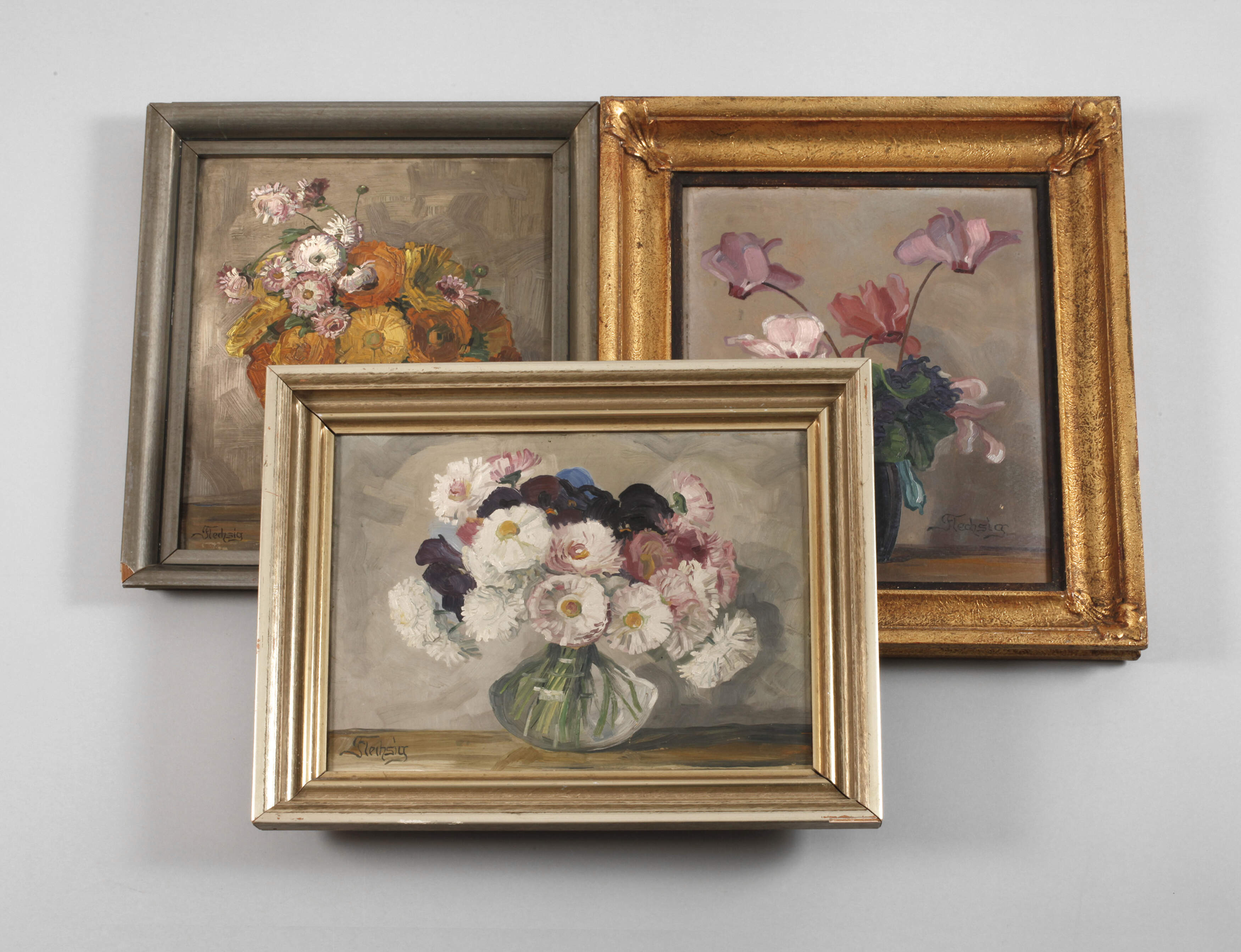 Flechsig, Drei Blumenstillleben