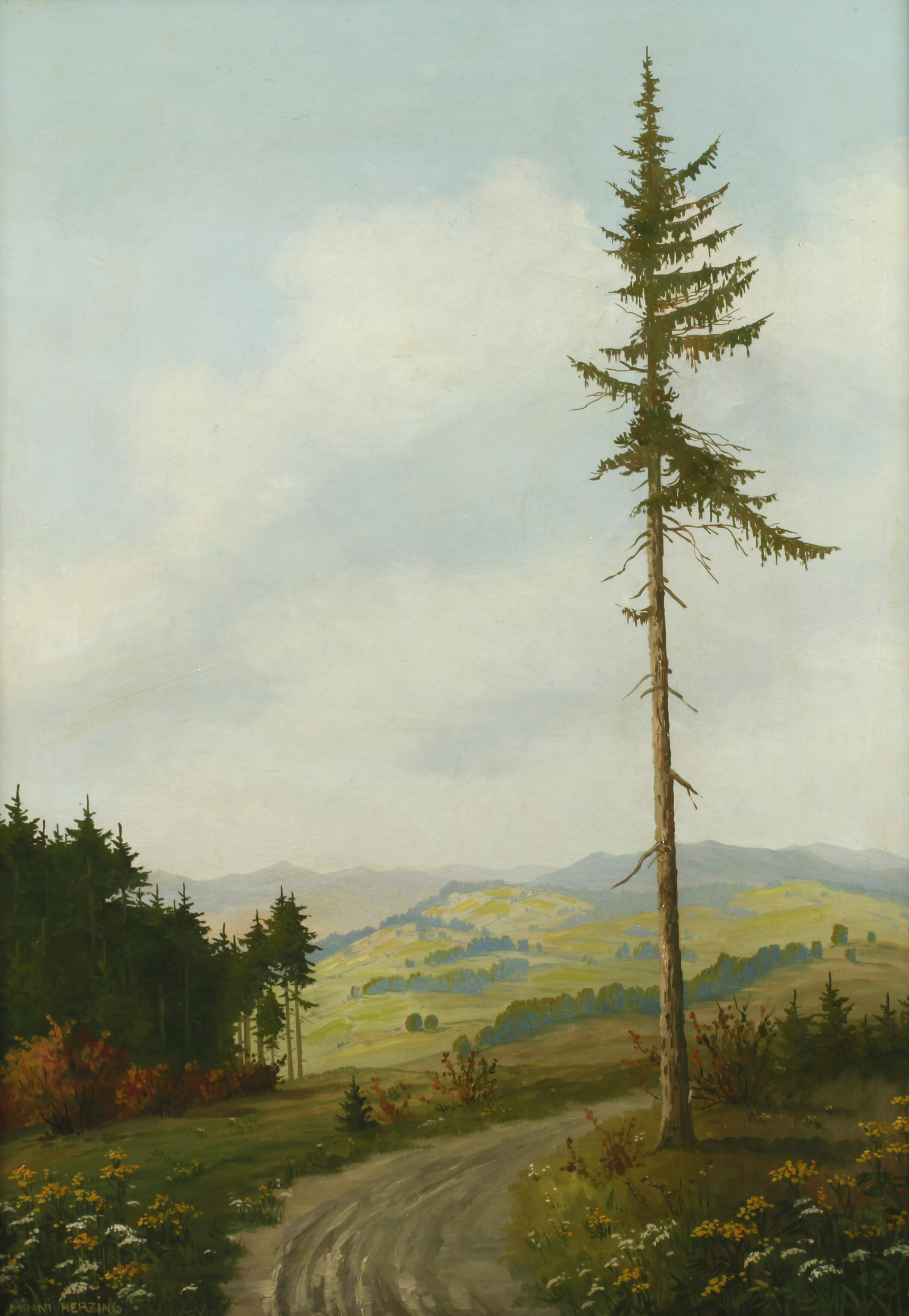 Minni Herzing, Blick in blühende Sommerlandschaft
