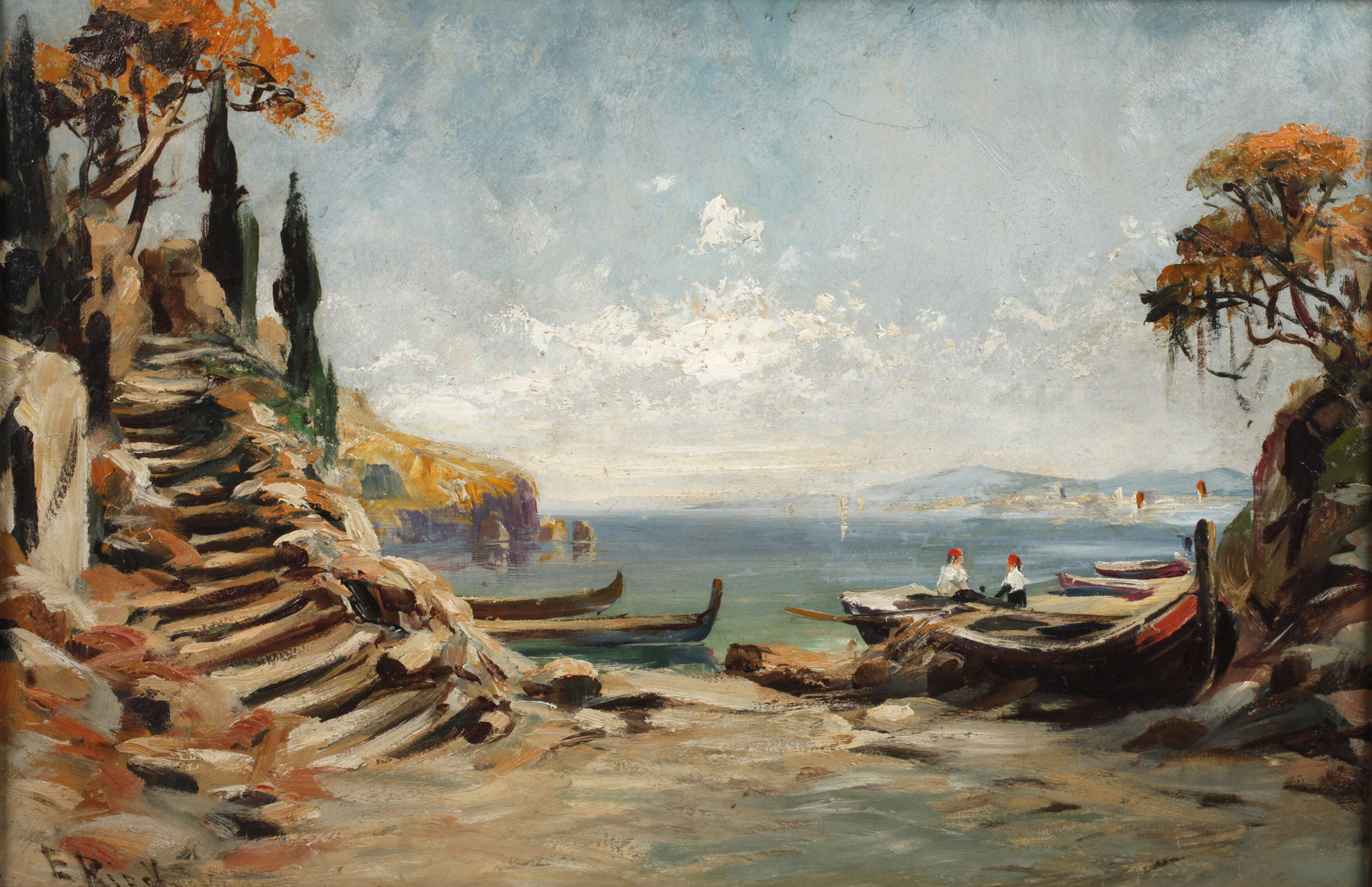 Emil Rieck, attr., Küstenszene