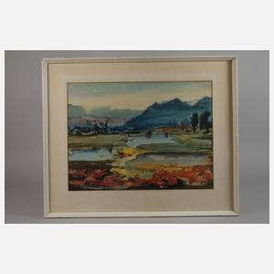 Gerhard Stengel, Bergige Landschaft mit Seen