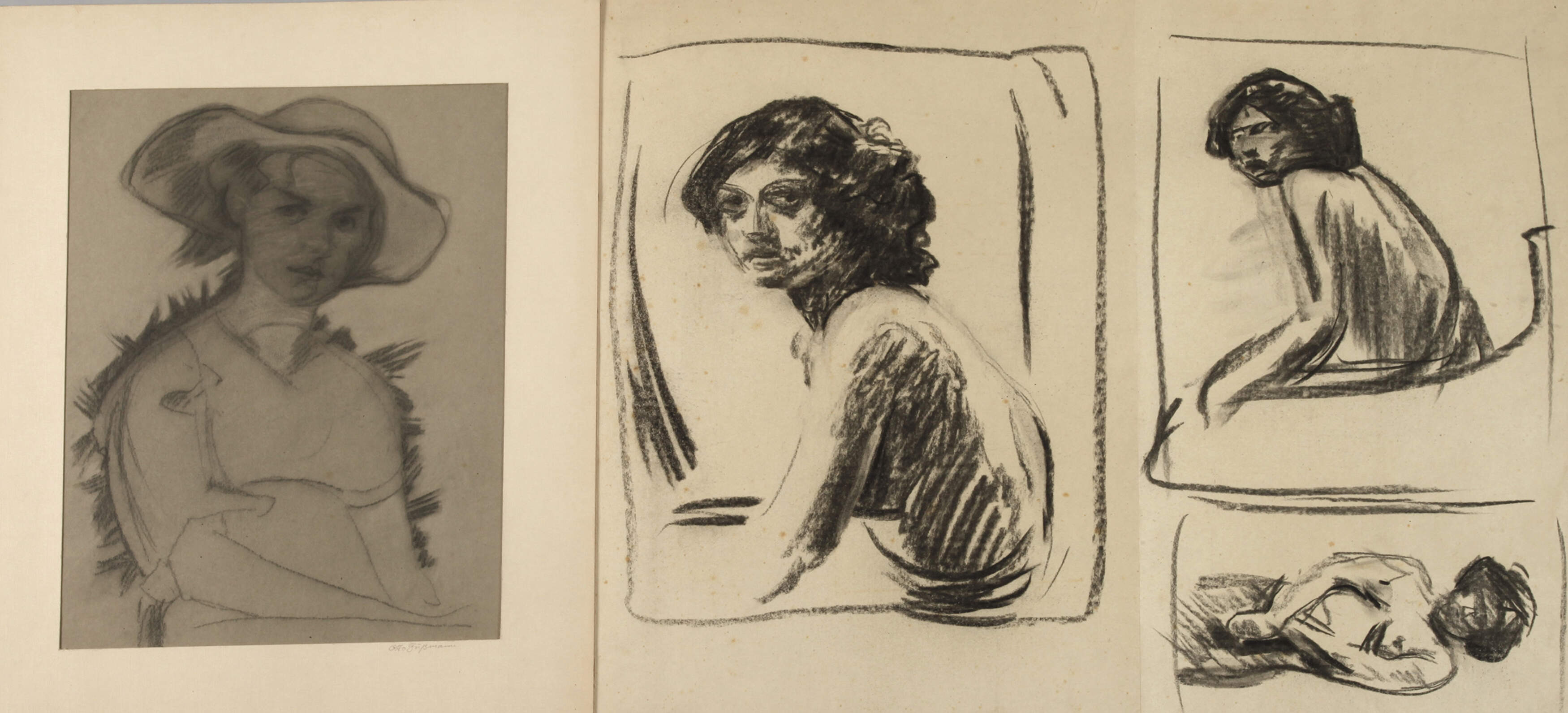 Otto Gussmann, Paar Zeichnungsblätter