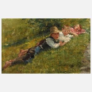 Max Lehmann, Knaben am sommerlichen Wegesrand