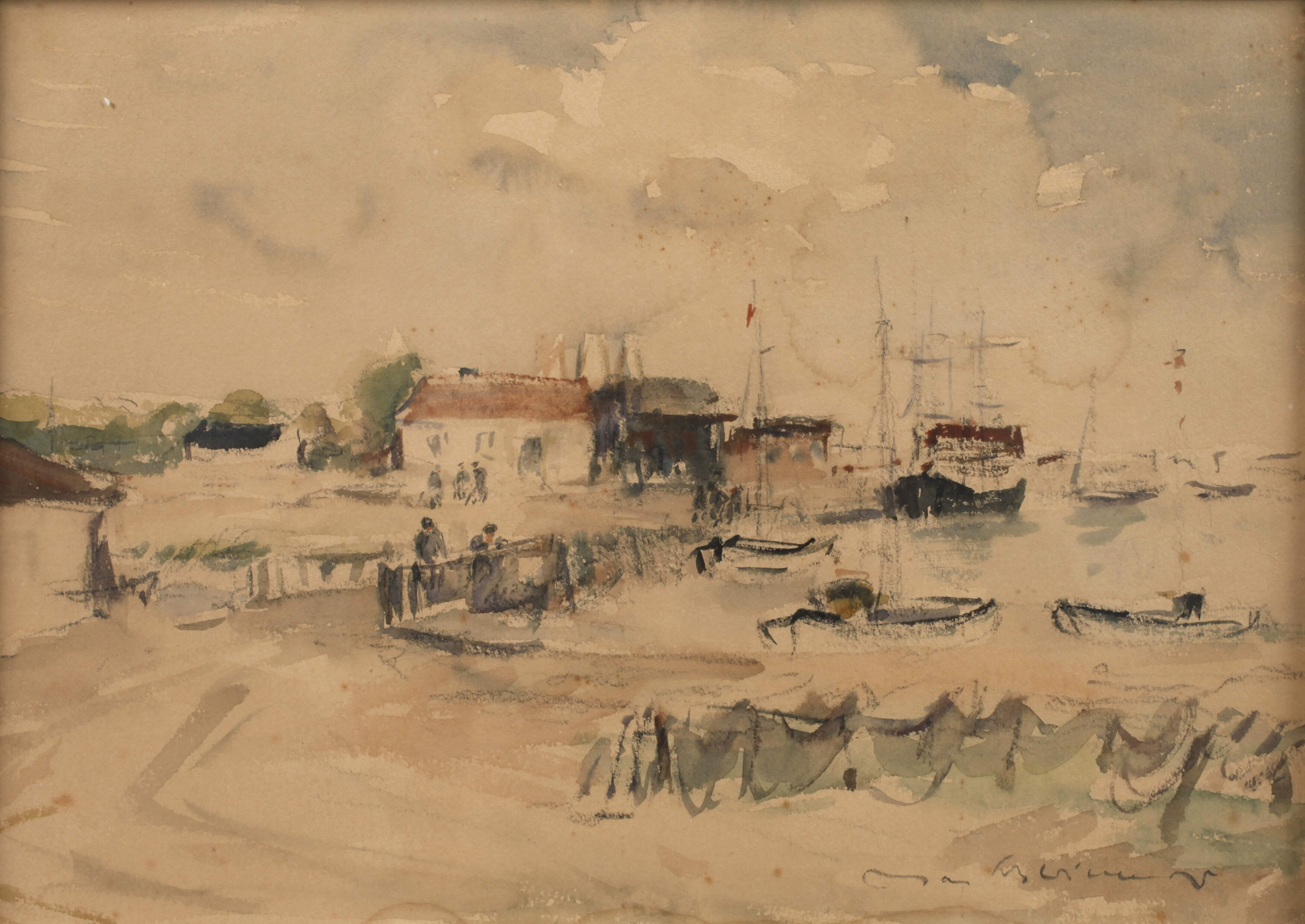 Max Schwimmer, Hafenszene