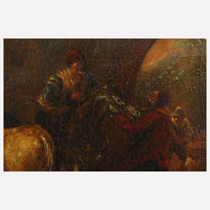 Rastende Bauern vorm Stadttor