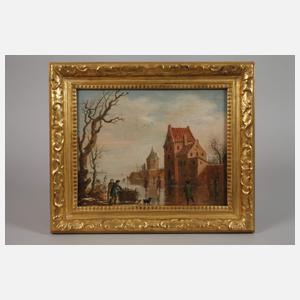 Winterszene im Stil der holländischen Landschafter