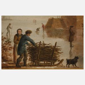 Winterszene im Stil der holländischen Landschafter