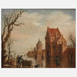 Winterszene im Stil der holländischen Landschafter