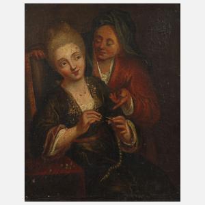 Gespräch beim Perlenaufziehen