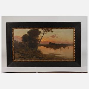 Diez, Romantische abendliche Seenlandschaft