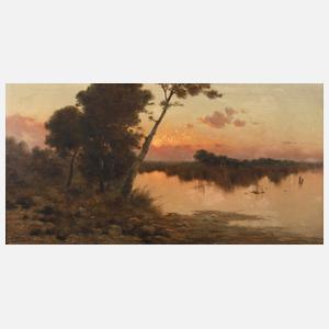 Diez, Romantische abendliche Seenlandschaft