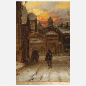 Johann Barthol. Duntze, Winterabend in der Stadt