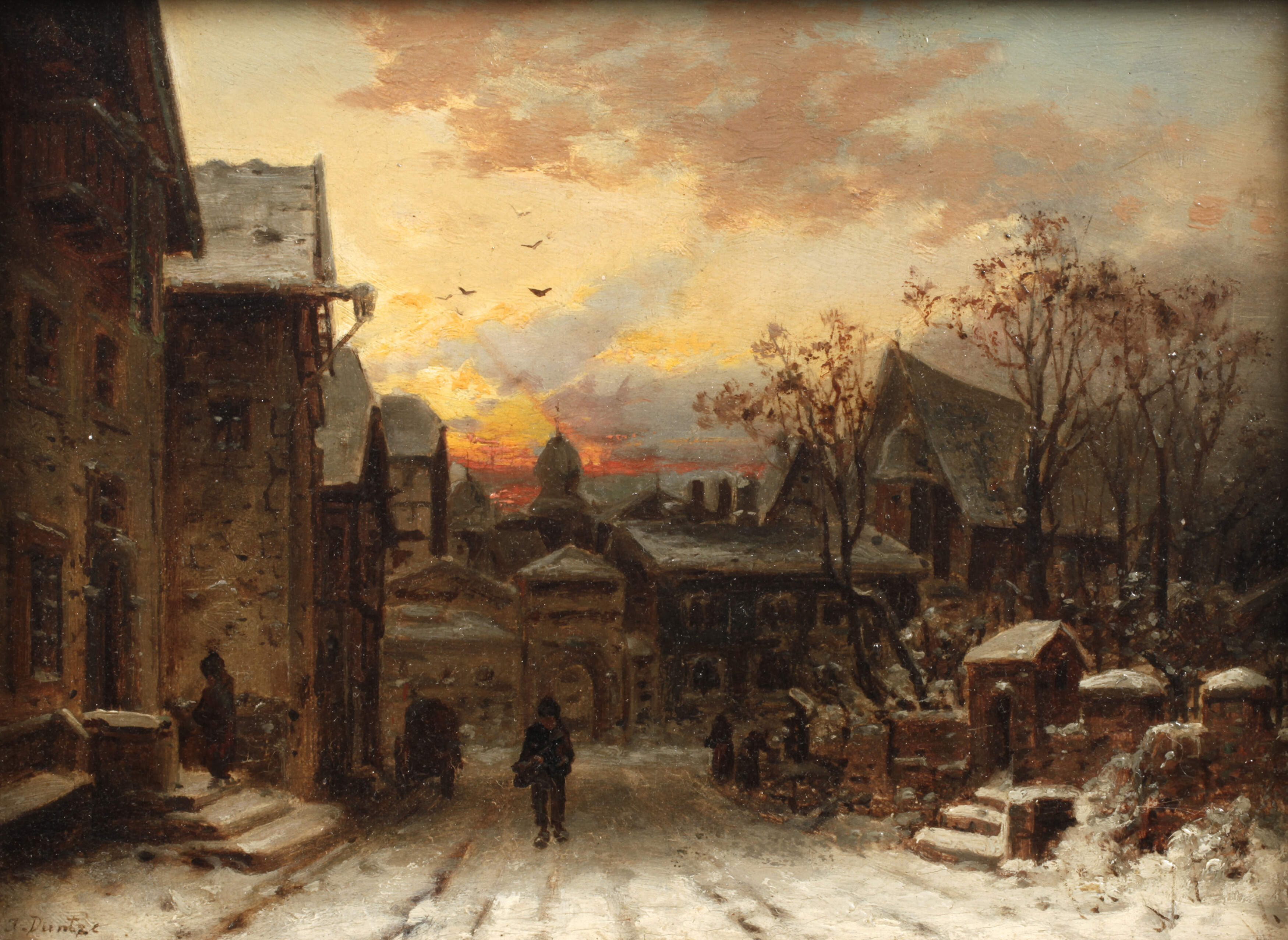 Johann Barthol. Duntze, Winterabend in der Stadt