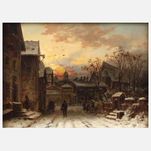 Johann Barthol. Duntze, Winterabend in der Stadt