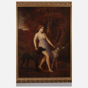 Anton Kaulbach, Nymphe mit Hunden