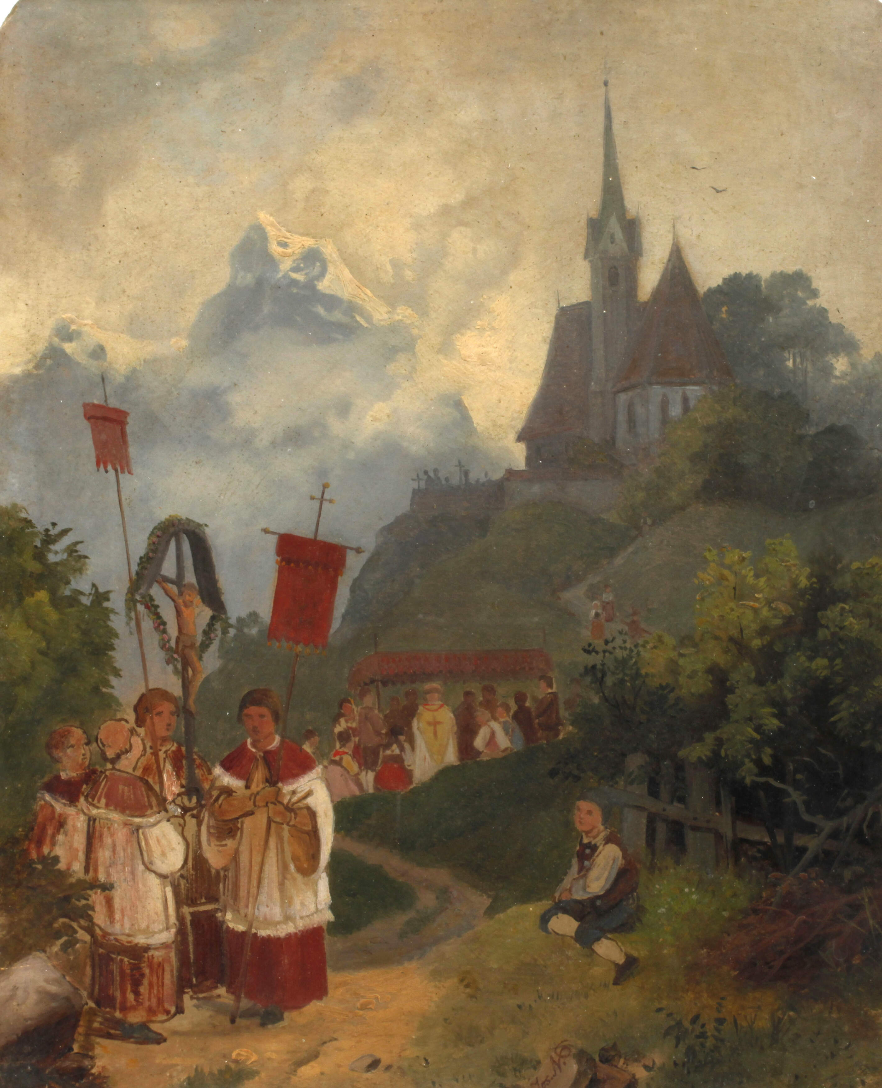 Josef Navratil, Prozession in den Alpen