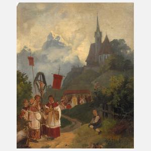 Josef Navratil, Prozession in den Alpen