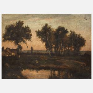 Théodore Rousseau, Abend am Weiher