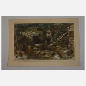 Cajetan Schweitzer, Verschneite Stadtansicht