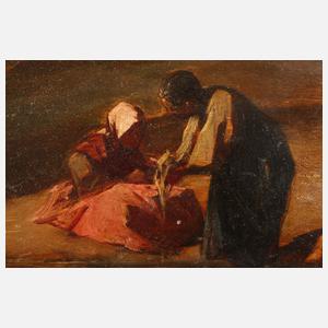 Wäscherinnen am Flussufer