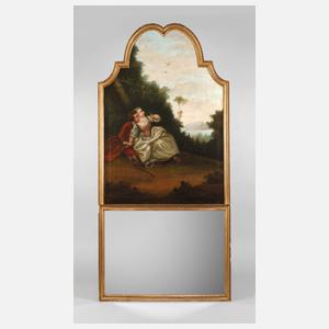 Trumeau mit Spiegel und Liebespaar