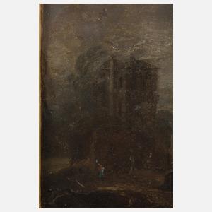 Brennender Baum in nächtlicher Landschaft