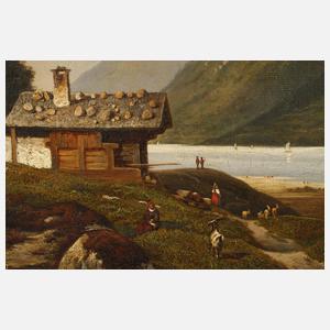 Almhütte am Gebirgssee