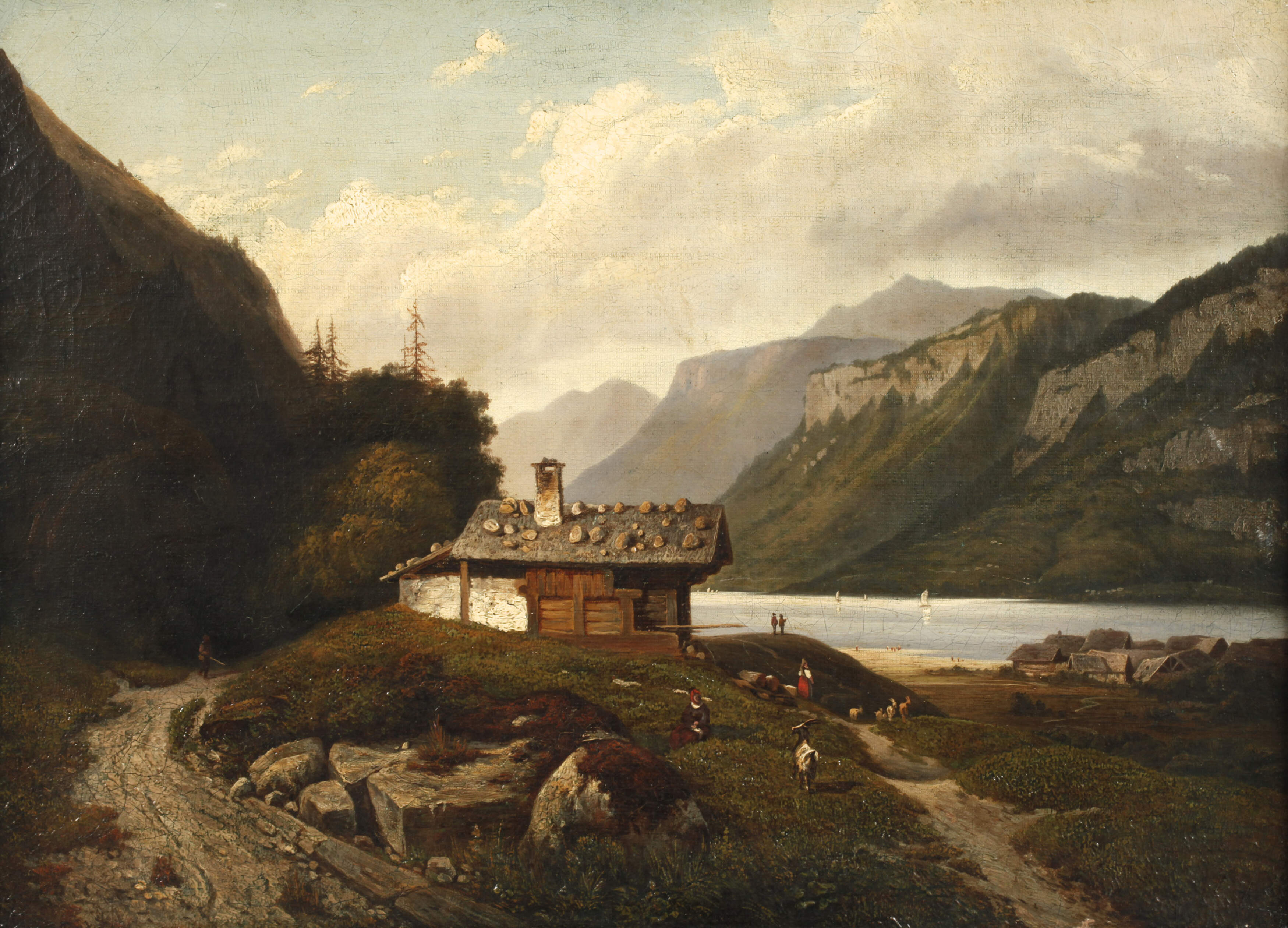 Almhütte am Gebirgssee